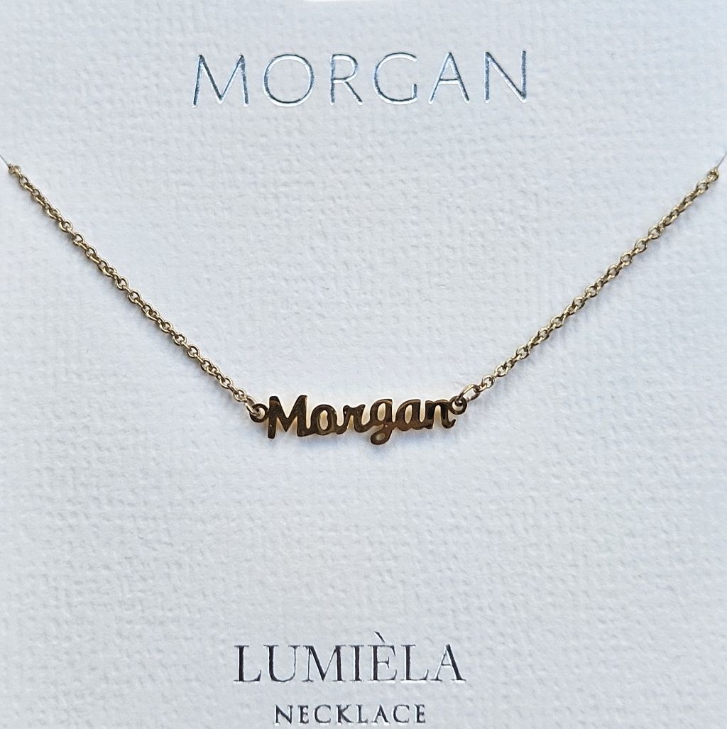 Morgan Script Name Chain Goldtone Necklace